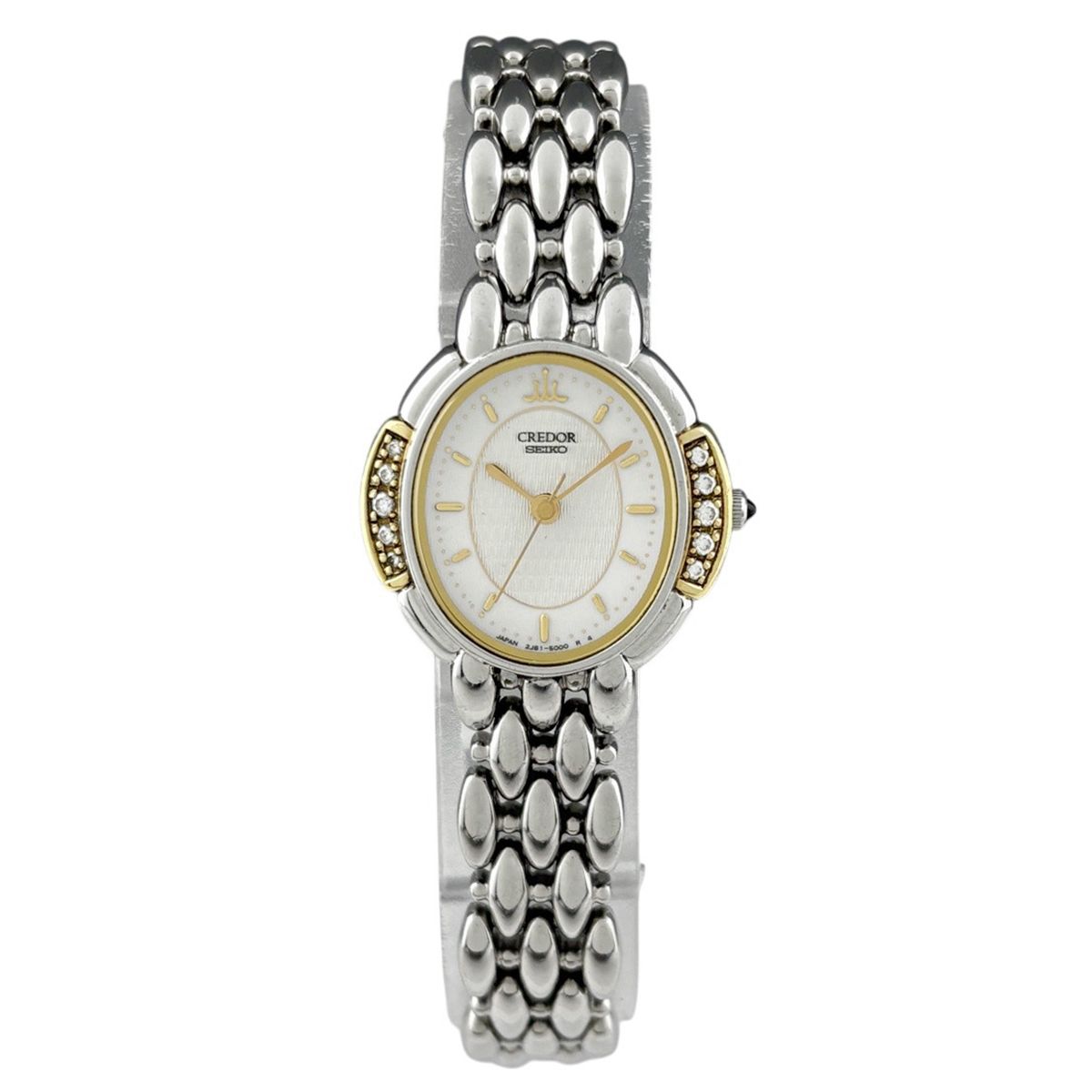 セイコー SEIKO クレドール 2J81-5000 腕時計 SS YG ダイヤモンド