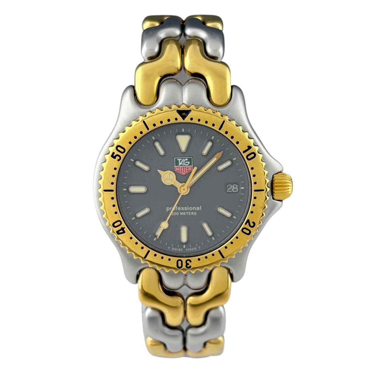 タグホイヤー TAG HEUER プロフェッショナル セルシリーズ S 95.213 腕時計 SS GP クォーツ グレー メンズ