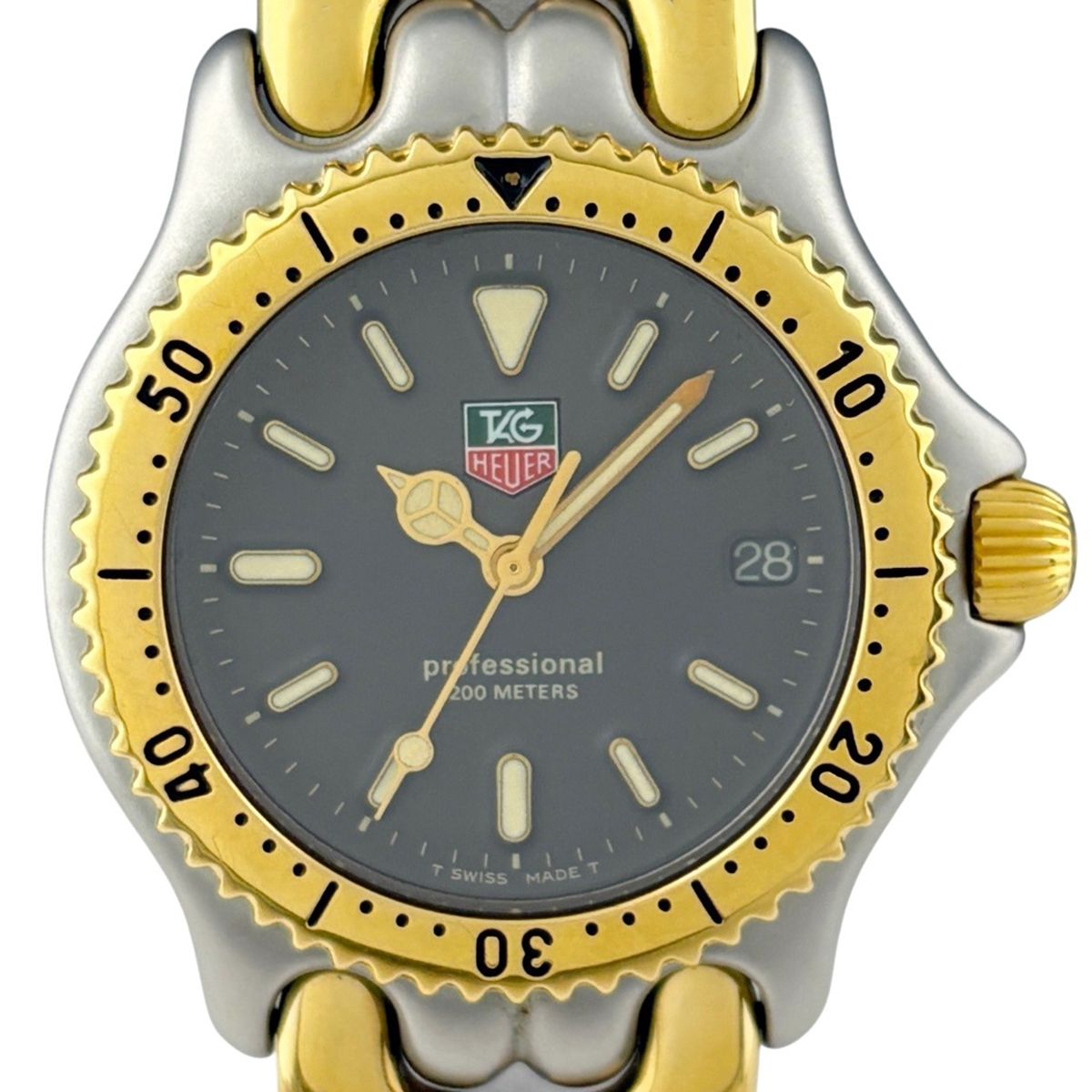 タグホイヤー TAG HEUER プロフェッショナル セルシリーズ S 95 213 腕時計 SS GP クォーツ グレー メンズ