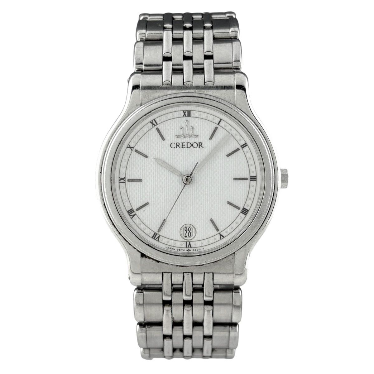 セイコー SEIKO クレドール 9572-6000 腕時計 SS クォーツ ホワイト メンズ