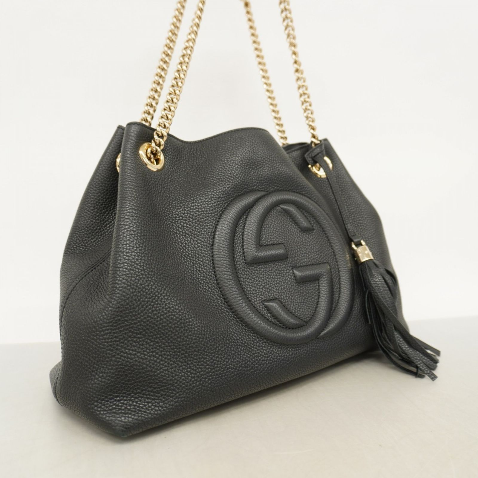 グッチ Gucci ショルダーバッグ ソーホー 536196 レザー ブラック シャンパンレディース