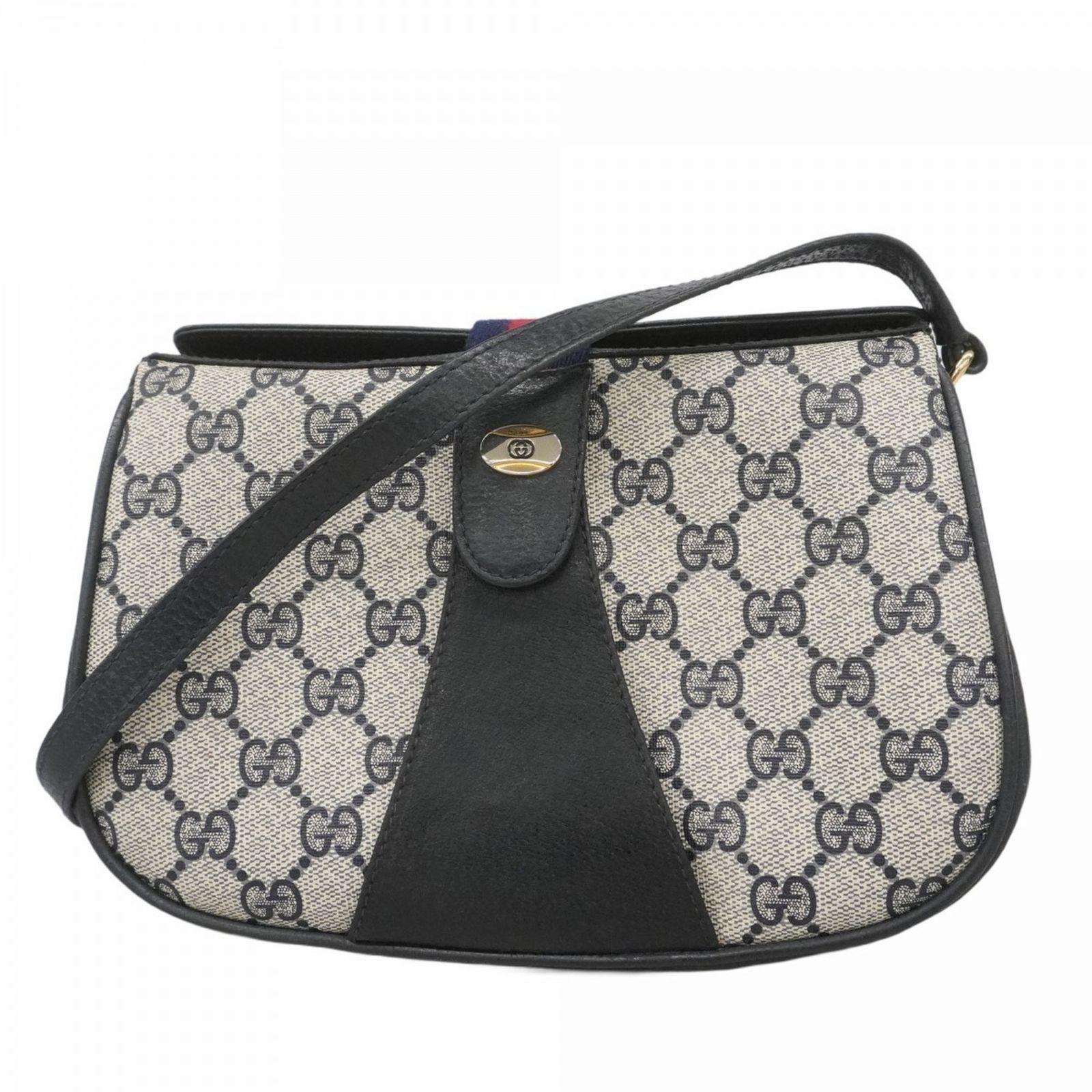 グッチ Gucci ショルダーバッグ GGスプリーム シェリーライン 10 02 024 ベージュ ネイビー レディース