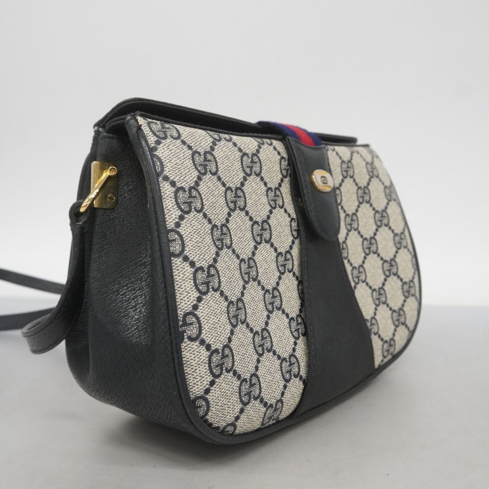 グッチ Gucci ショルダーバッグ GGスプリーム シェリーライン 10 02 024 ベージュ ネイビー レディース