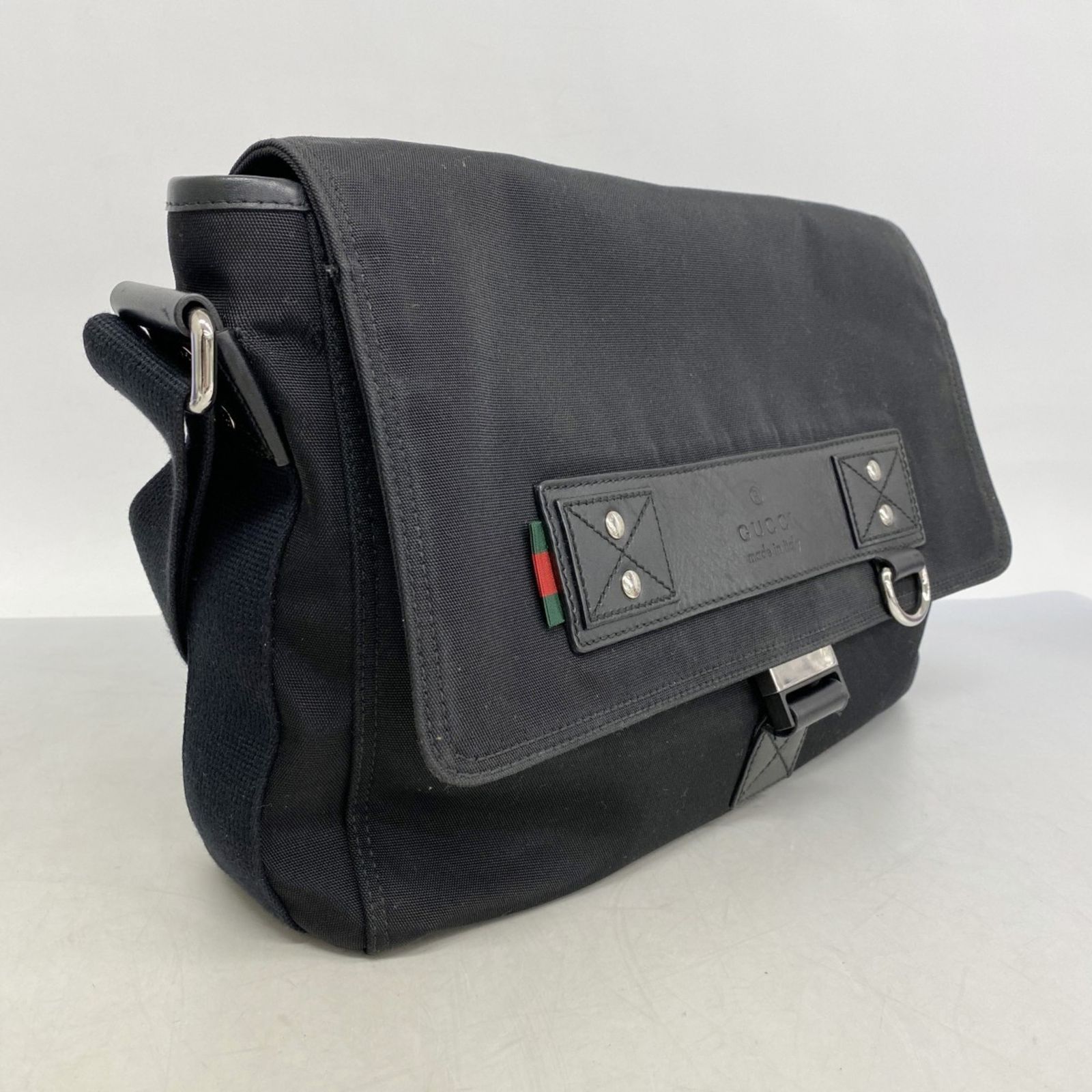 グッチ Gucci ショルダーバッグ シェリーライン 246067 ナイロン ブラック レディース