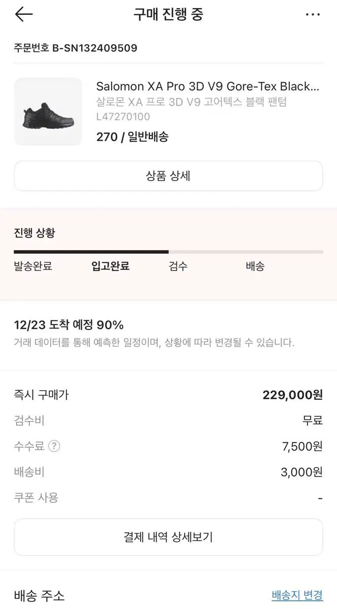 サロモン XA プロ 3 D V 9 ゴアテックス ブラック FANTOM