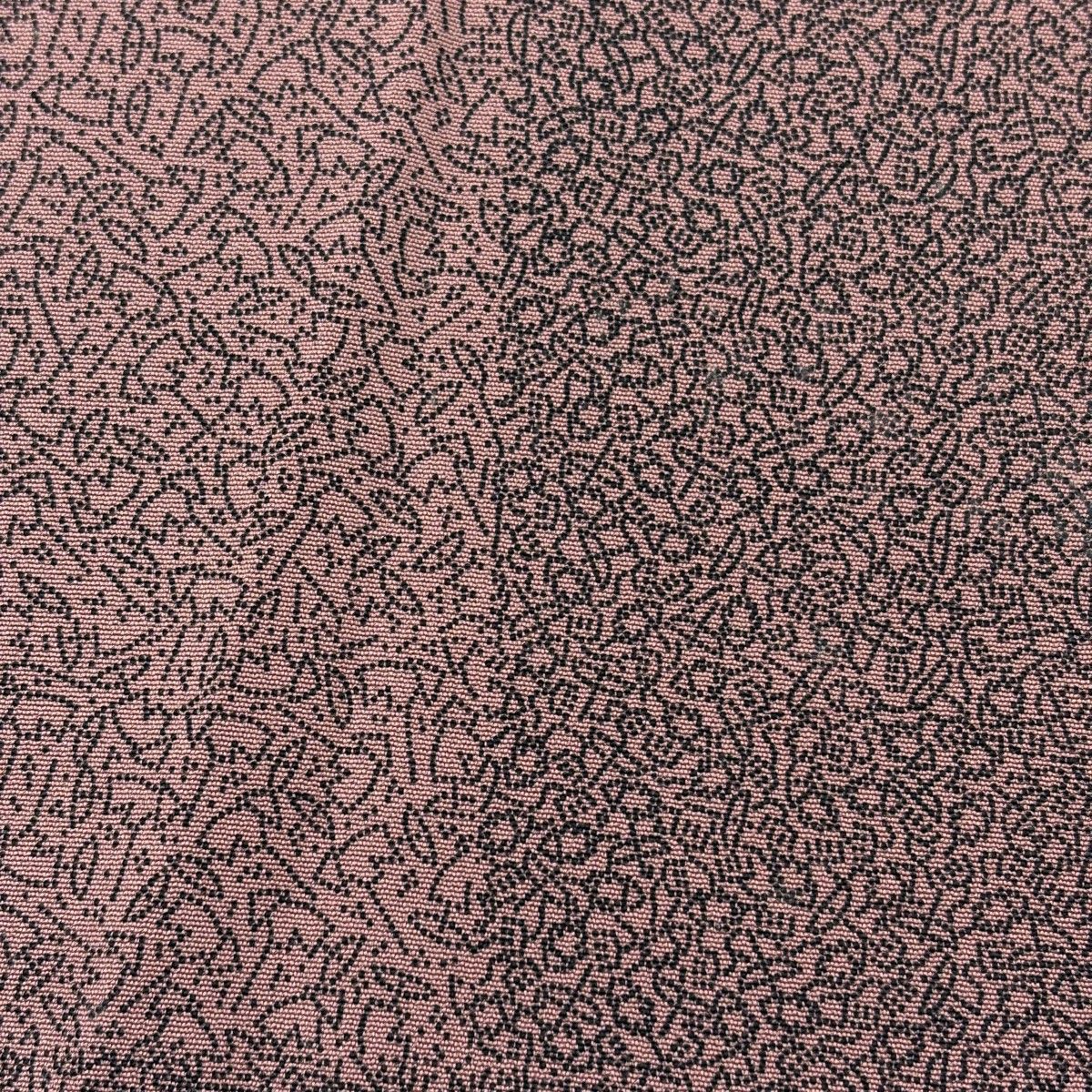 反物 秀品 江戸小紋 落款 草花 扇 薄小豆 正絹