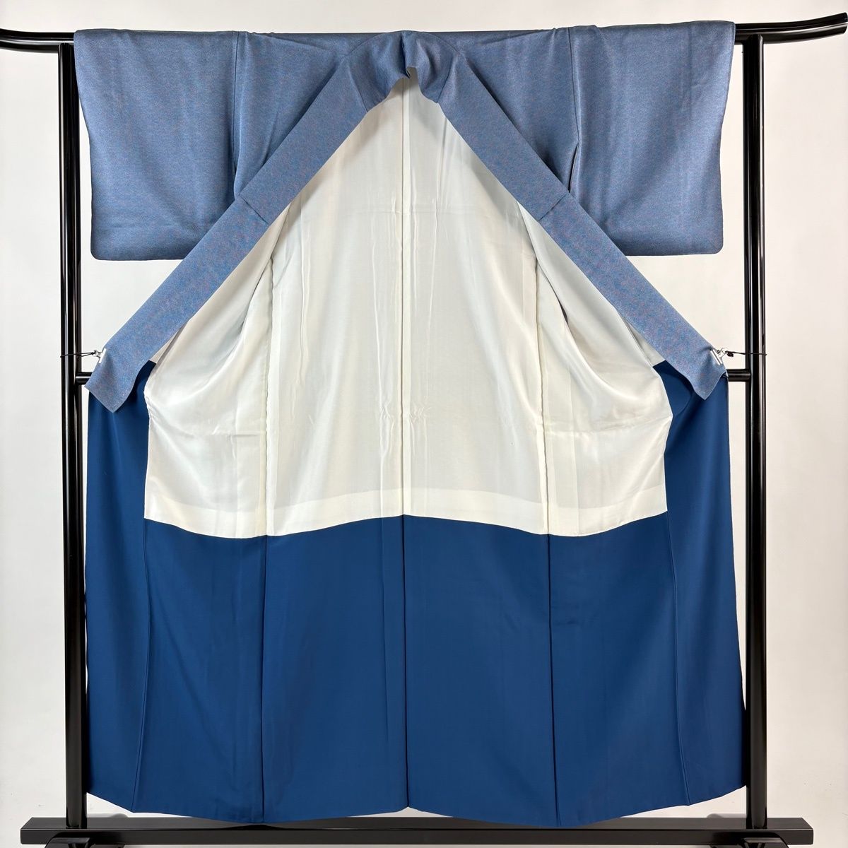  江戸小紋 身丈156 cm 裄丈62.5 S 袷 鮫 青 正絹 小紋 着物