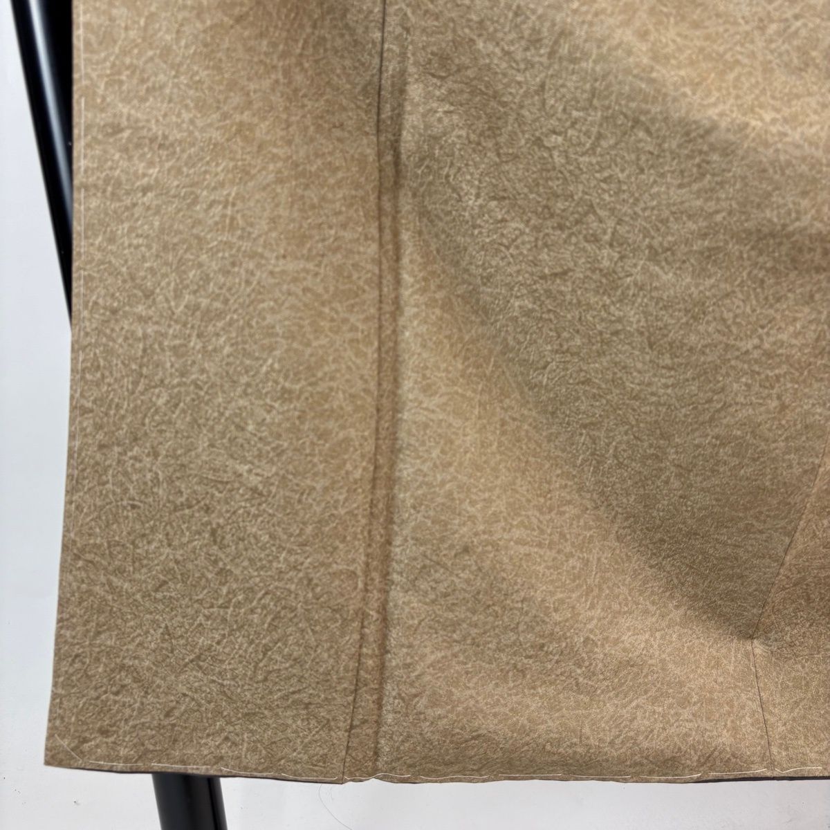 男着物 身丈144.5 cm 裄丈66 M 袷 幾何学模様 茶緑色 正絹