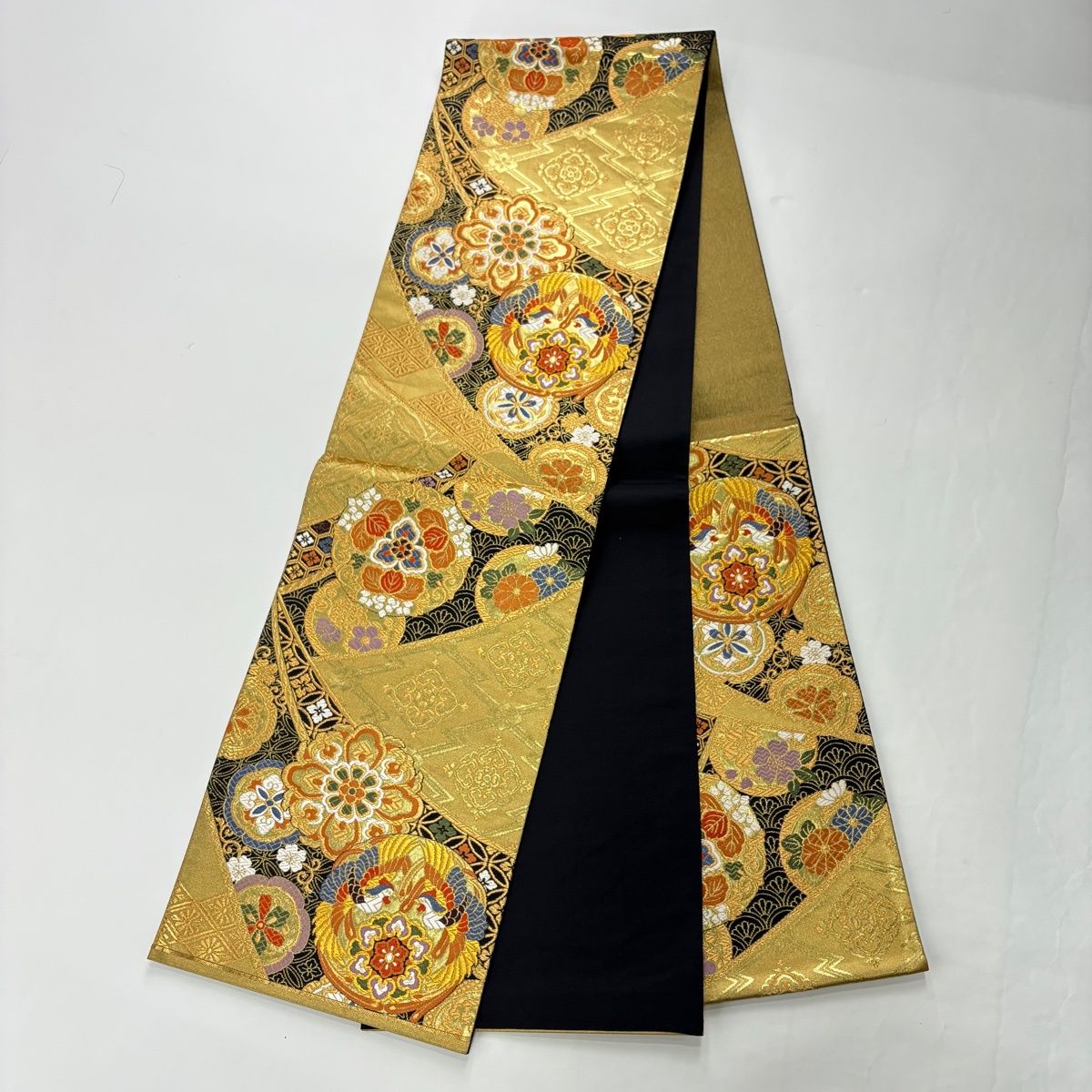  振袖 身丈167 cm 裄丈68 L 袷 袋帯フルセット 几帳 草花 金通し 絞り 赤 正絹 振袖 着物