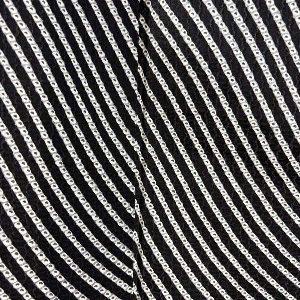 小紋 身丈167 cm 裄丈64.5 M 袷 袋帯セット 斜縞 絞り柄 黒 正絹 秀品