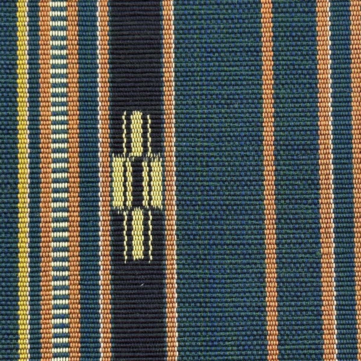 半幅帯 八重山みんさ 証紙 縞 幾何学 藍色 綿