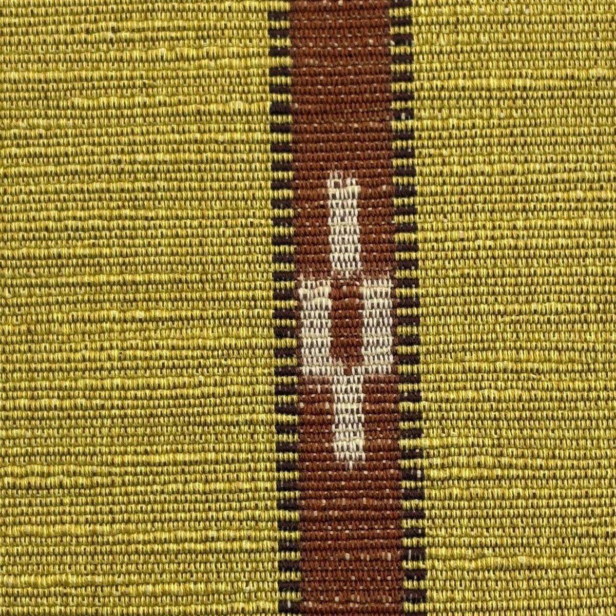 半幅帯 八重山みんさー 証紙 縞 幾何学 黄色 綿