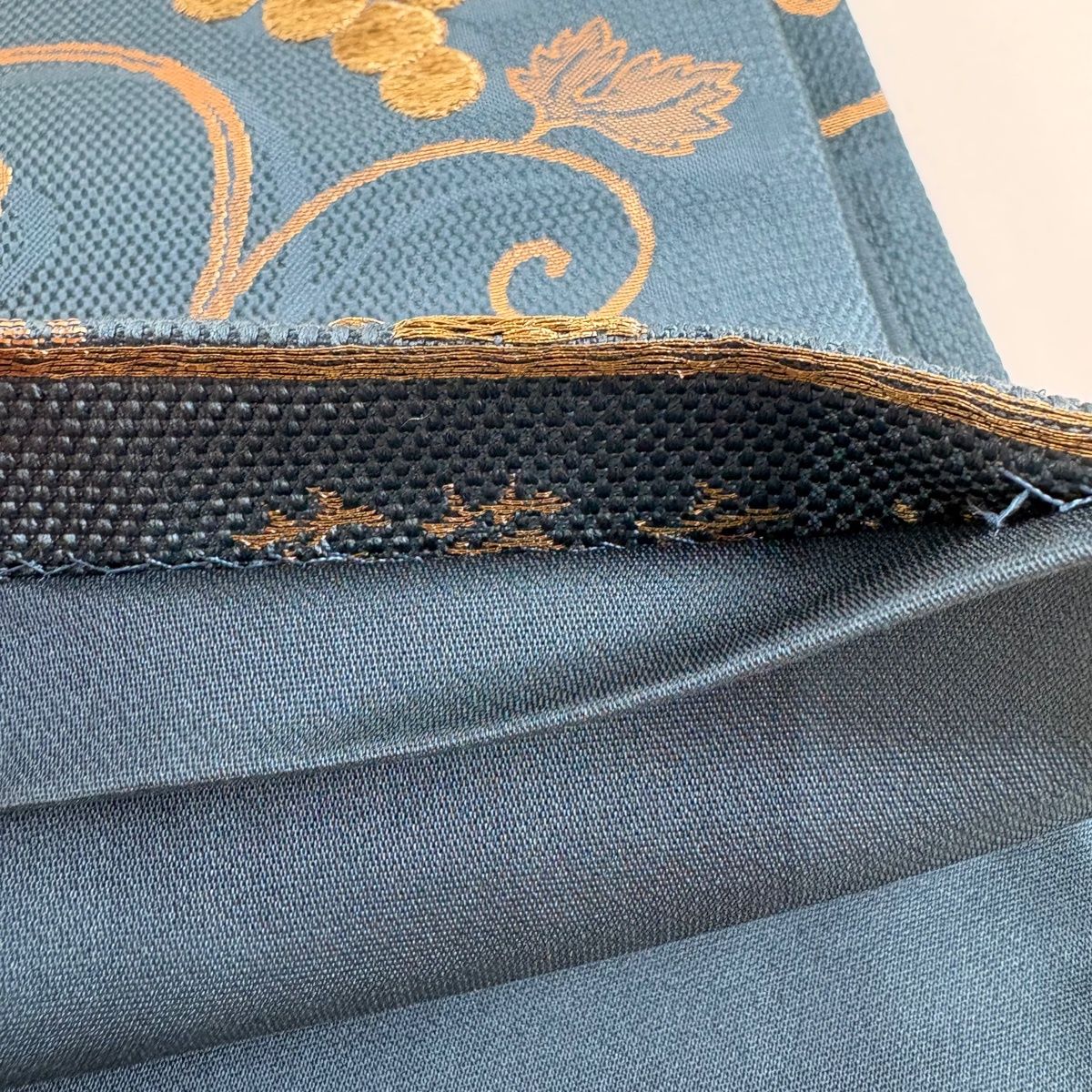 袋帯 秀品 葡萄唐草 金糸 箔 青灰色 六通 正絹 【中古】 - メルカリ