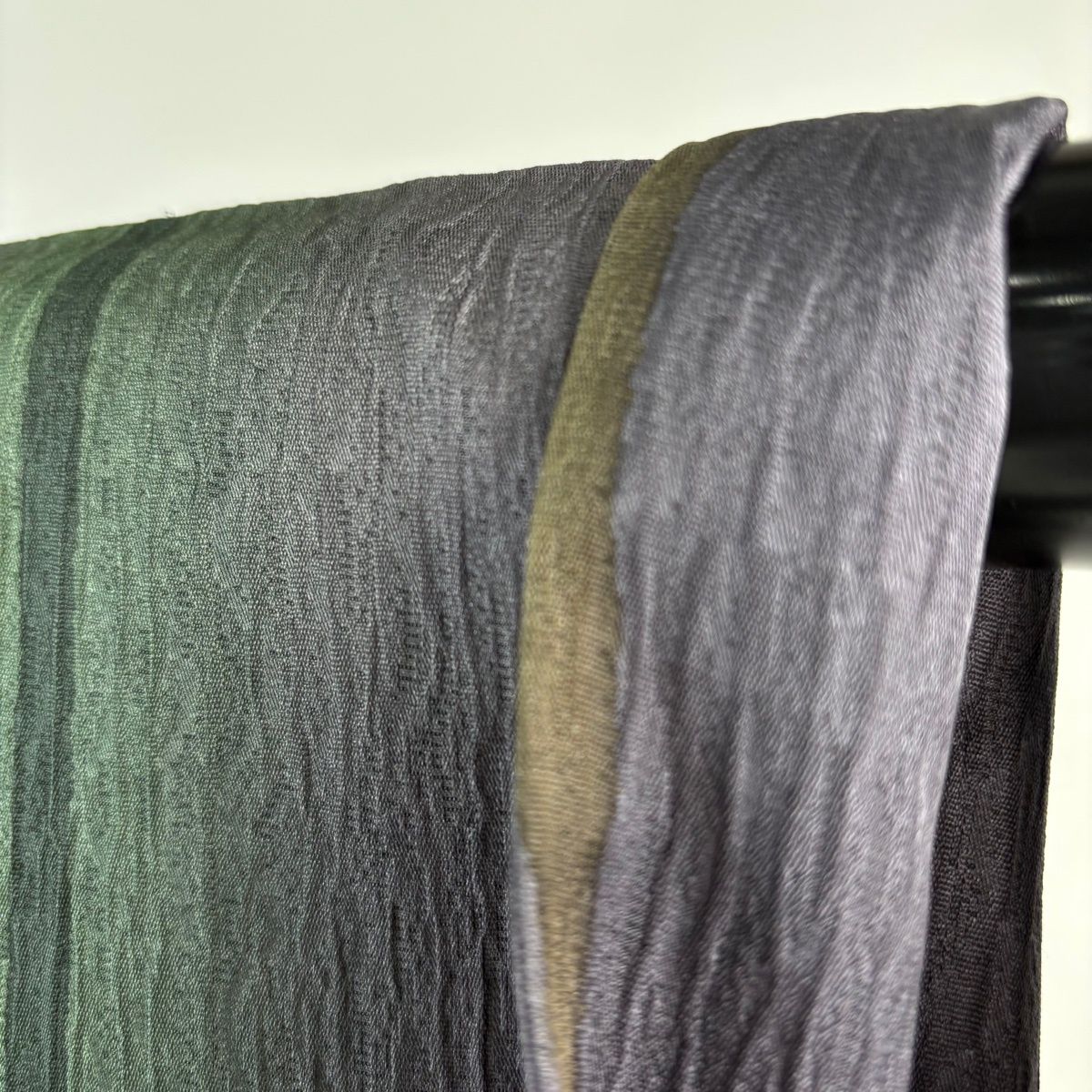  道中着 身丈106 cm 裄丈67 M 和装コート 縞 ぼかし 灰紫 正絹 羽織 着物 浴衣