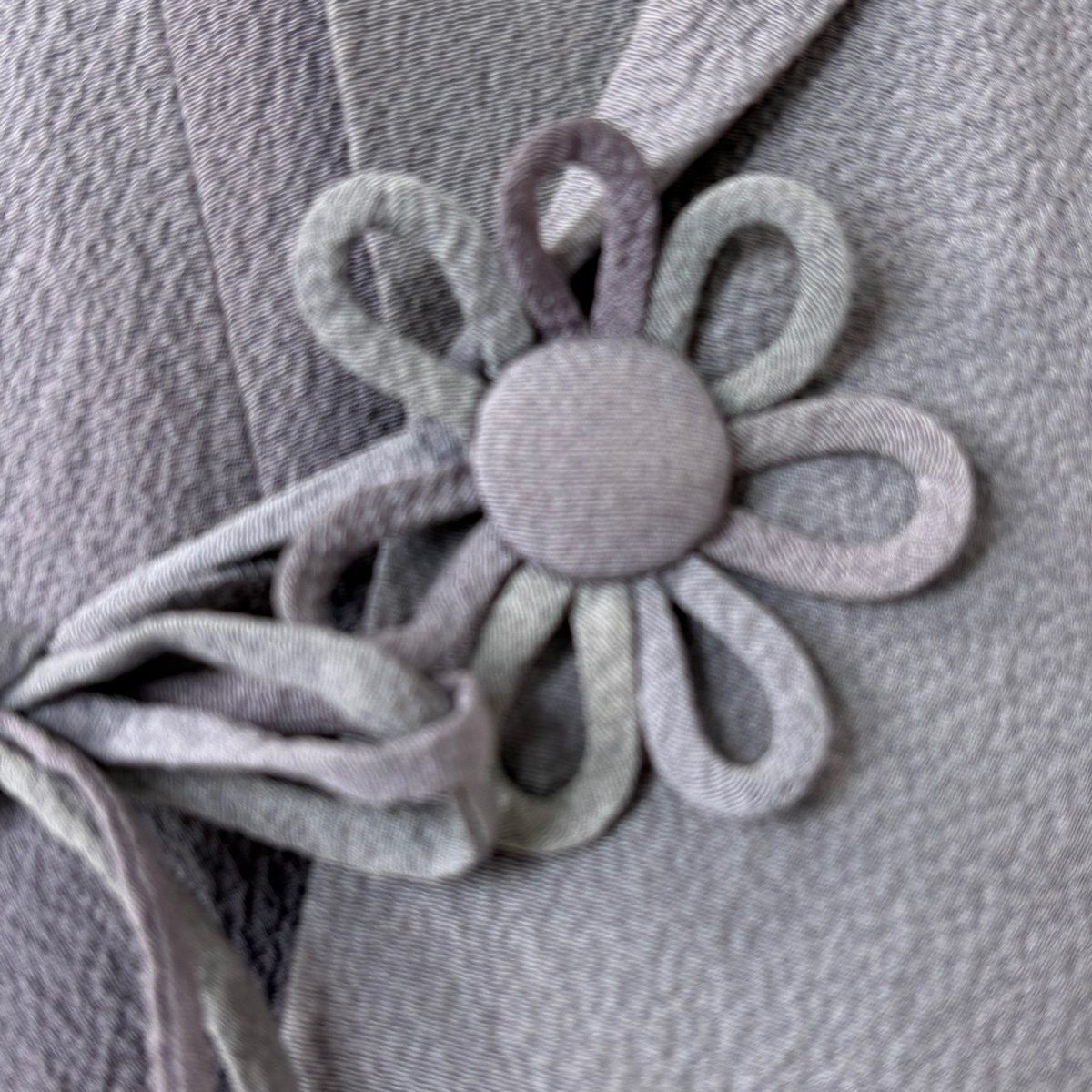  道中着 身丈102 cm 裄丈67 M 和装コート 落款 ぼかし柄 縮緬 灰紫 正絹 羽織 着物 浴衣