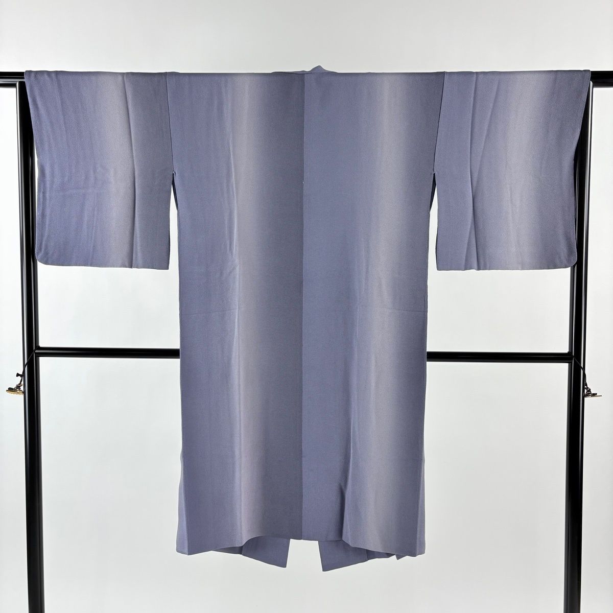 道中着 身丈113 cm 裄丈64.5 M 和装コート 縦ぼかし 縮緬 灰紫 正絹