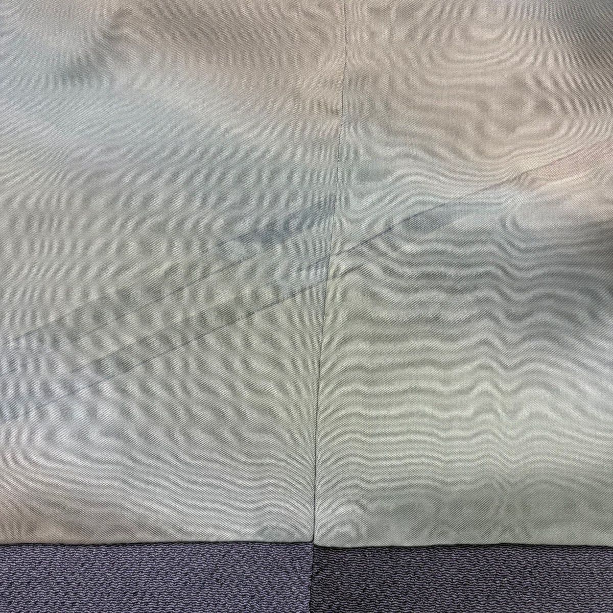  道中着 身丈113 cm 裄丈64.5 M 和装コート 縦ぼかし 縮緬 灰紫 正絹 羽織 着物 浴衣