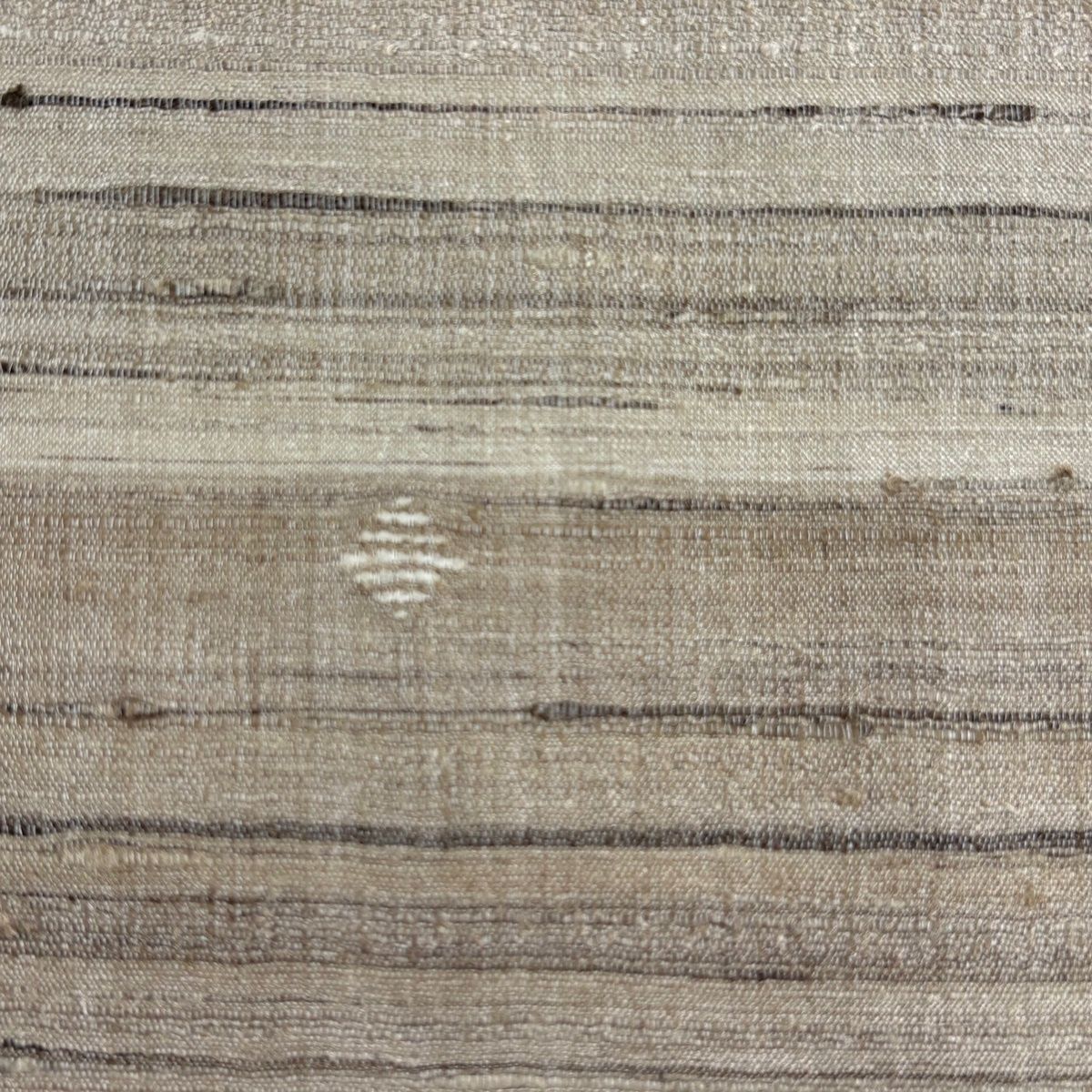 袋帯 縞 幾何学模様 薄茶色 全通 正絹