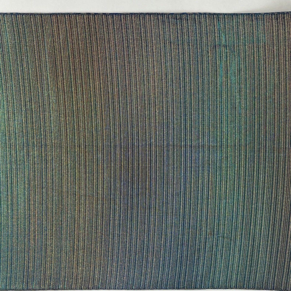  袋帯 佐波理 落款 華祥定 扇 箔 青緑 お太鼓柄 正絹 袋帯 帯