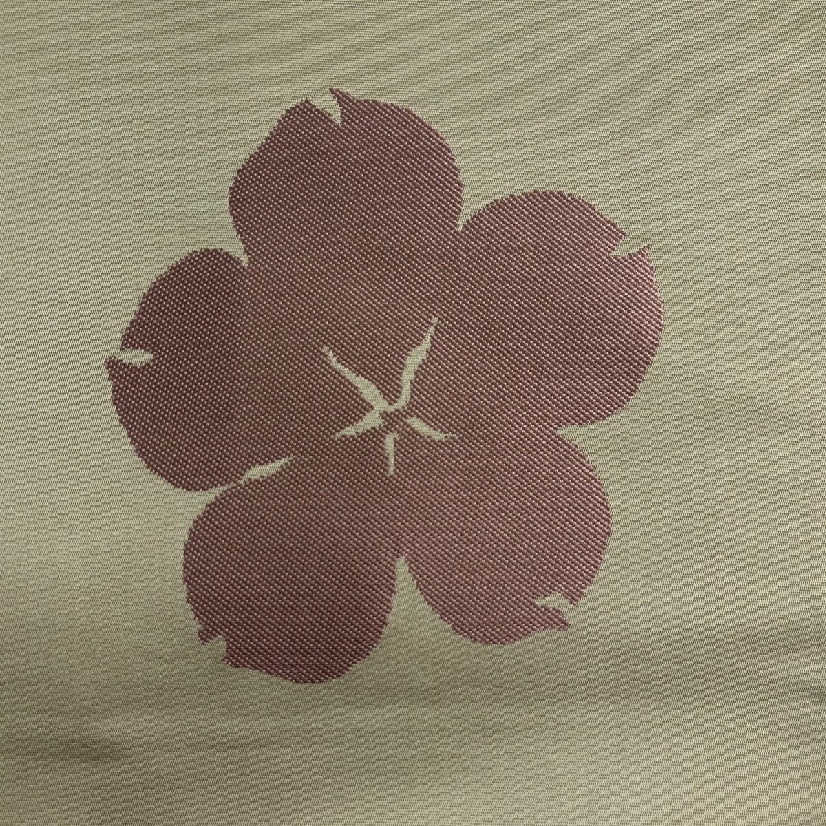 袋帯 辻村ジュサブロー 落款 関西仕立て 桜 花びら 灰緑 六通 正絹