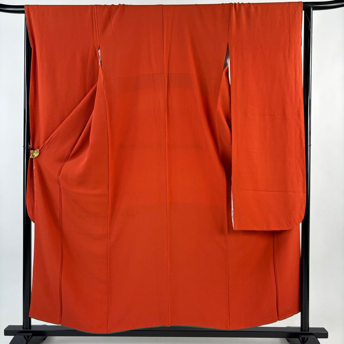 振袖 身丈155 cm 裄丈65.5 M 袷 縮緬 朱色 正絹