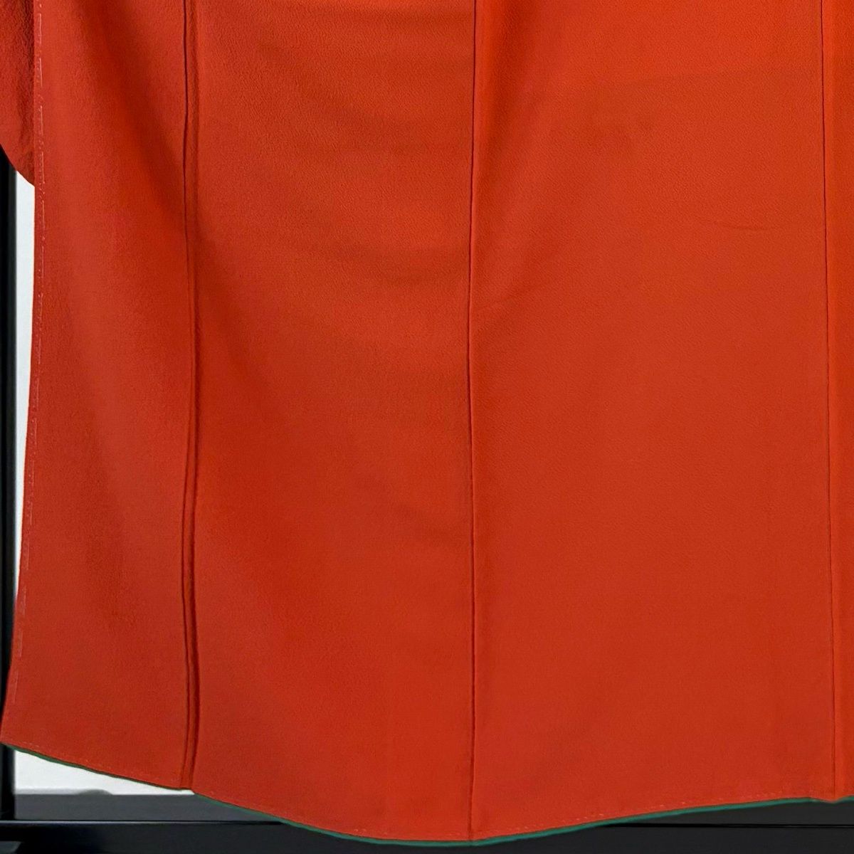 振袖 身丈155 cm 裄丈65.5 M 袷 縮緬 朱色 正絹