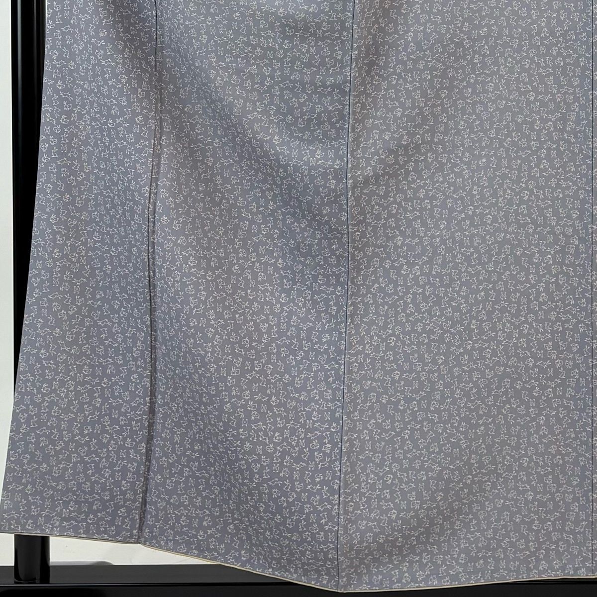 小紋 身丈156 cm 裄丈65 M 袷 うさぎ 灰色 正絹