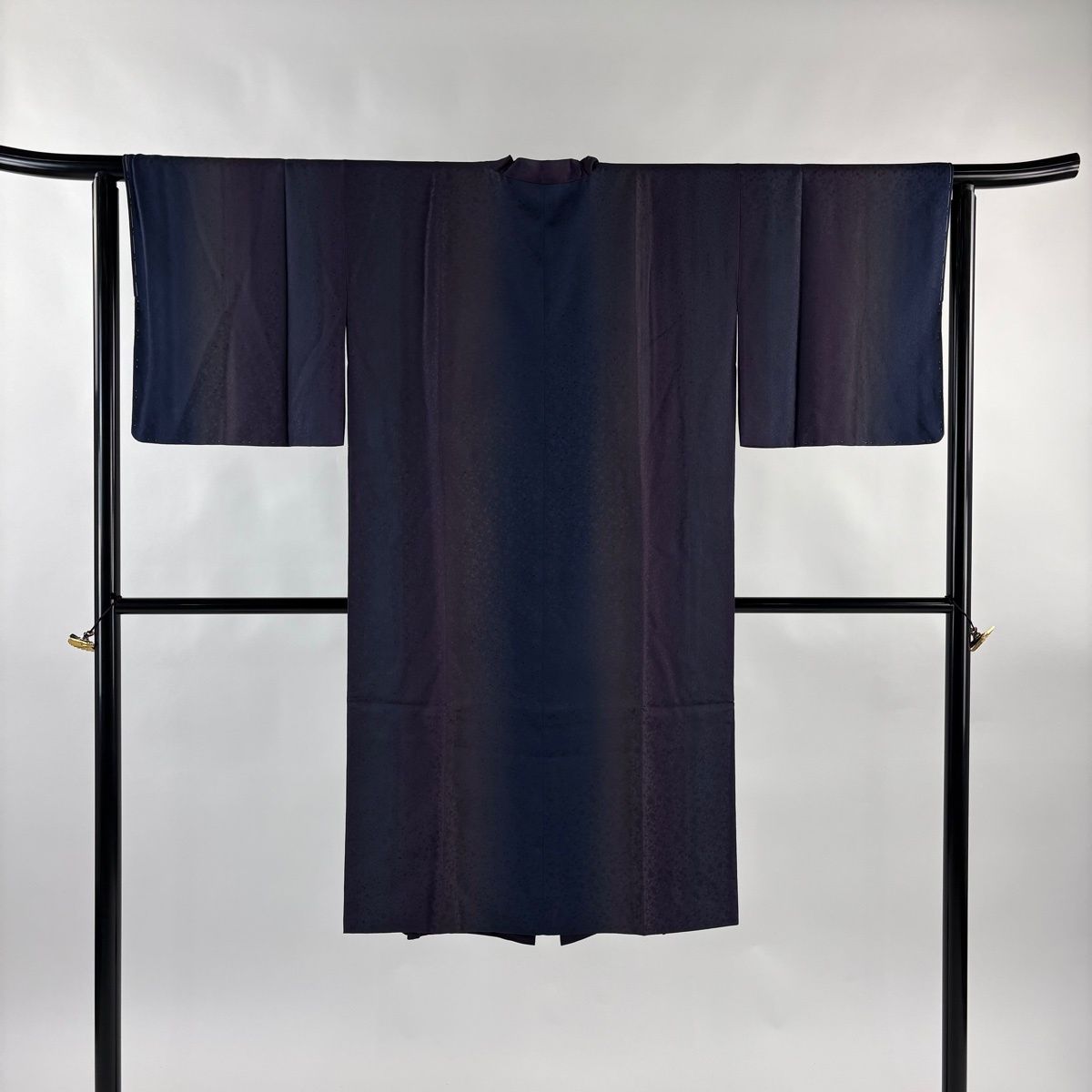 道中着 身丈117 cm 裄丈62 S 和装コート リバーシブル 地紋 縦ぼかし 紫 正絹