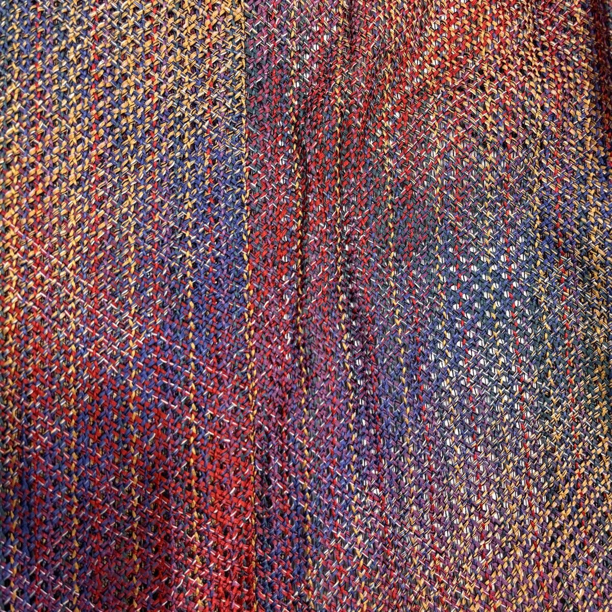  道行 身丈108 cm 裄丈70 L 和装コート 角衿 落款 幾何学 赤紫 正絹 羽織 着物 浴衣