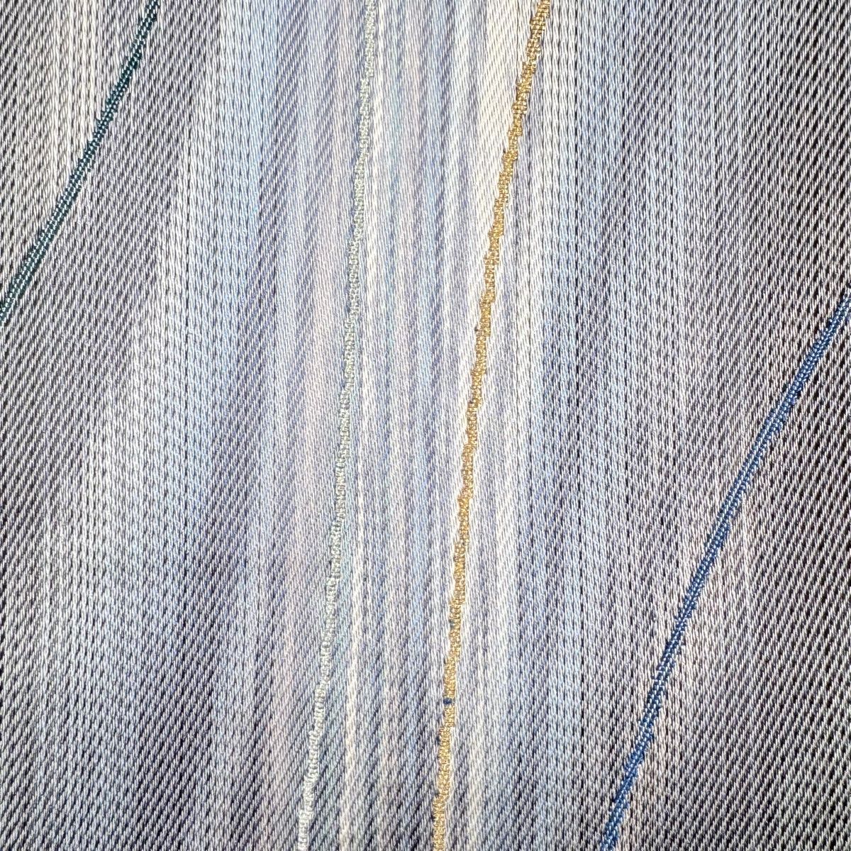 袋帯 市松 幾何学 金糸 ラメ糸 灰色 六通 正絹