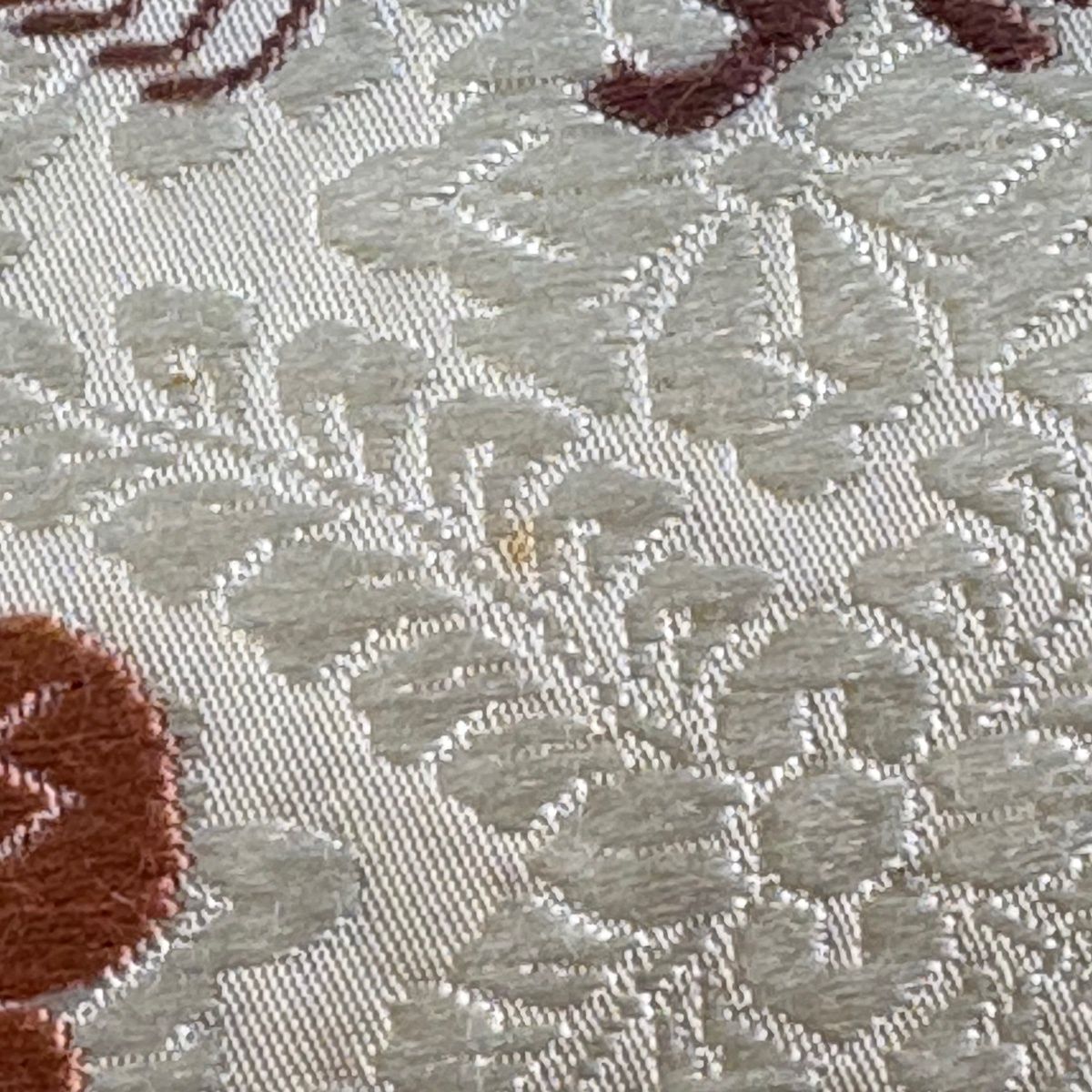  袋帯 関西仕立て 鳥 草花 唐織 クリーム 六通 正絹 袋帯 帯