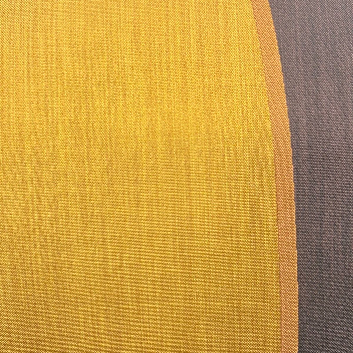 袋帯 木屋太 落款 よろけ縞 山吹茶色 六通 正絹