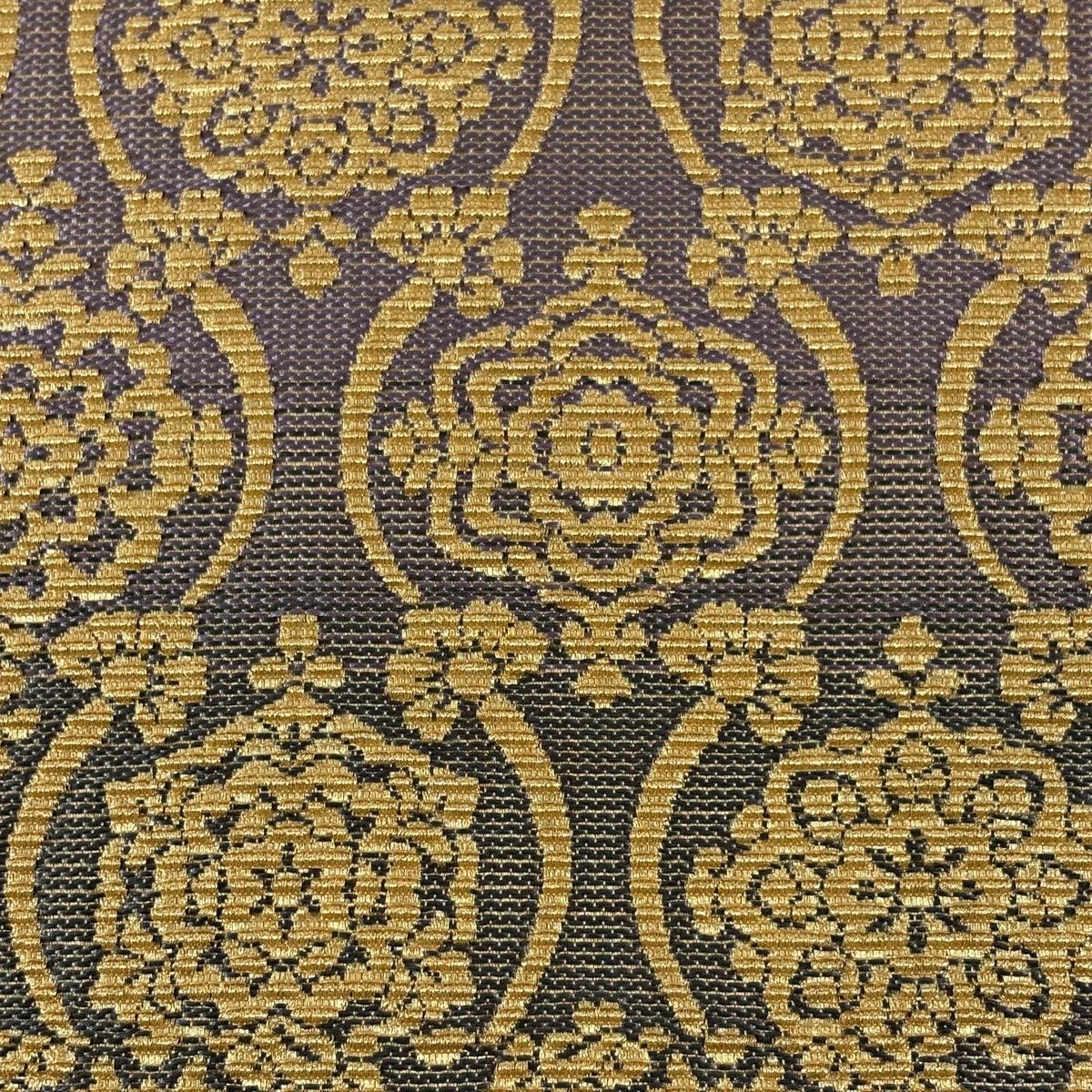 袋帯 華文 立涌 輪奈織 金糸 灰色 六通 正絹