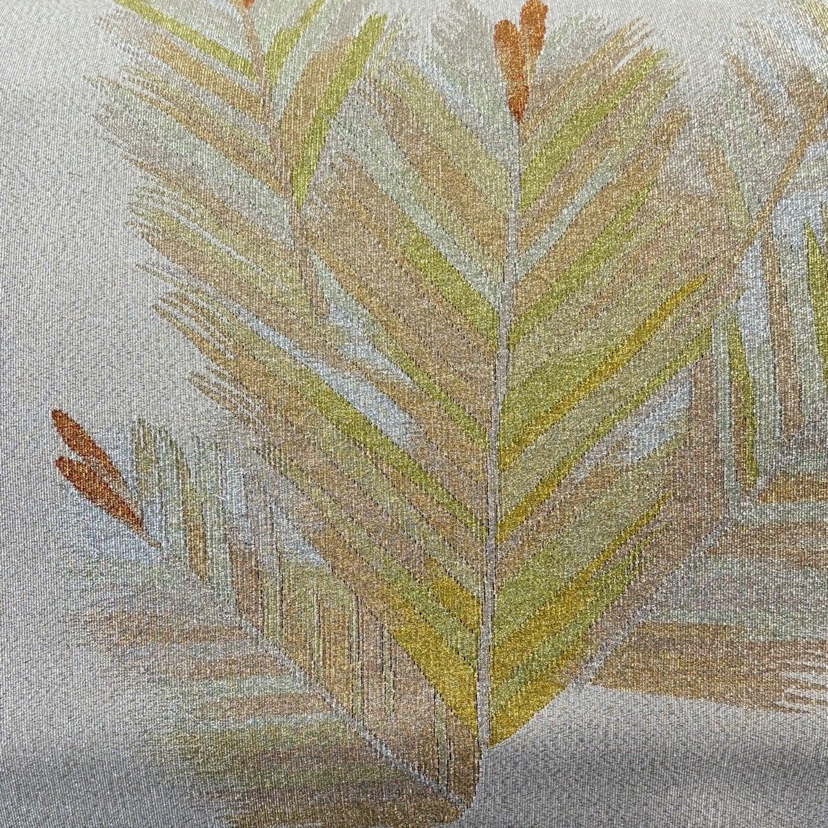 名古屋帯 松葉仕立て 八寸名古屋帯 若松 金銀糸 クリーム 正絹