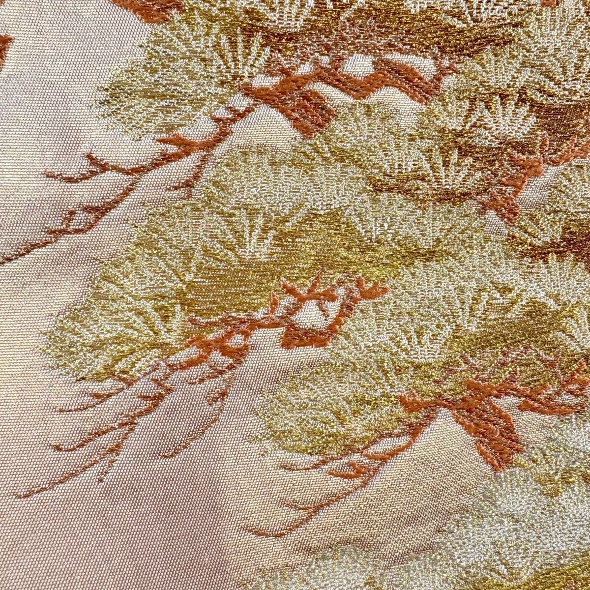 袋帯 落款 本家加納 笠松 金糸 箔 金色 お太鼓柄 正絹