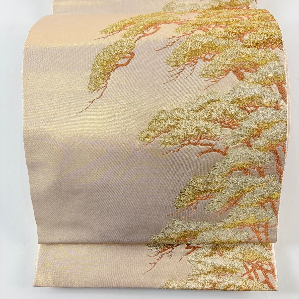 袋帯 落款 本家加納 笠松 金糸 箔 金色 お太鼓柄 正絹