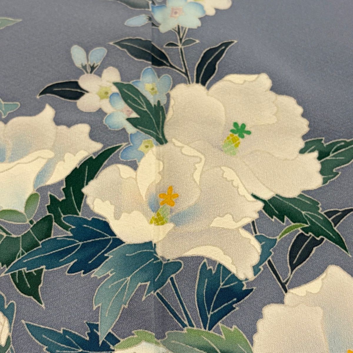 訪問着 身丈159.5cm 裄丈66cm M 袷 奥田勝将 加賀友禅 落款 草花 花