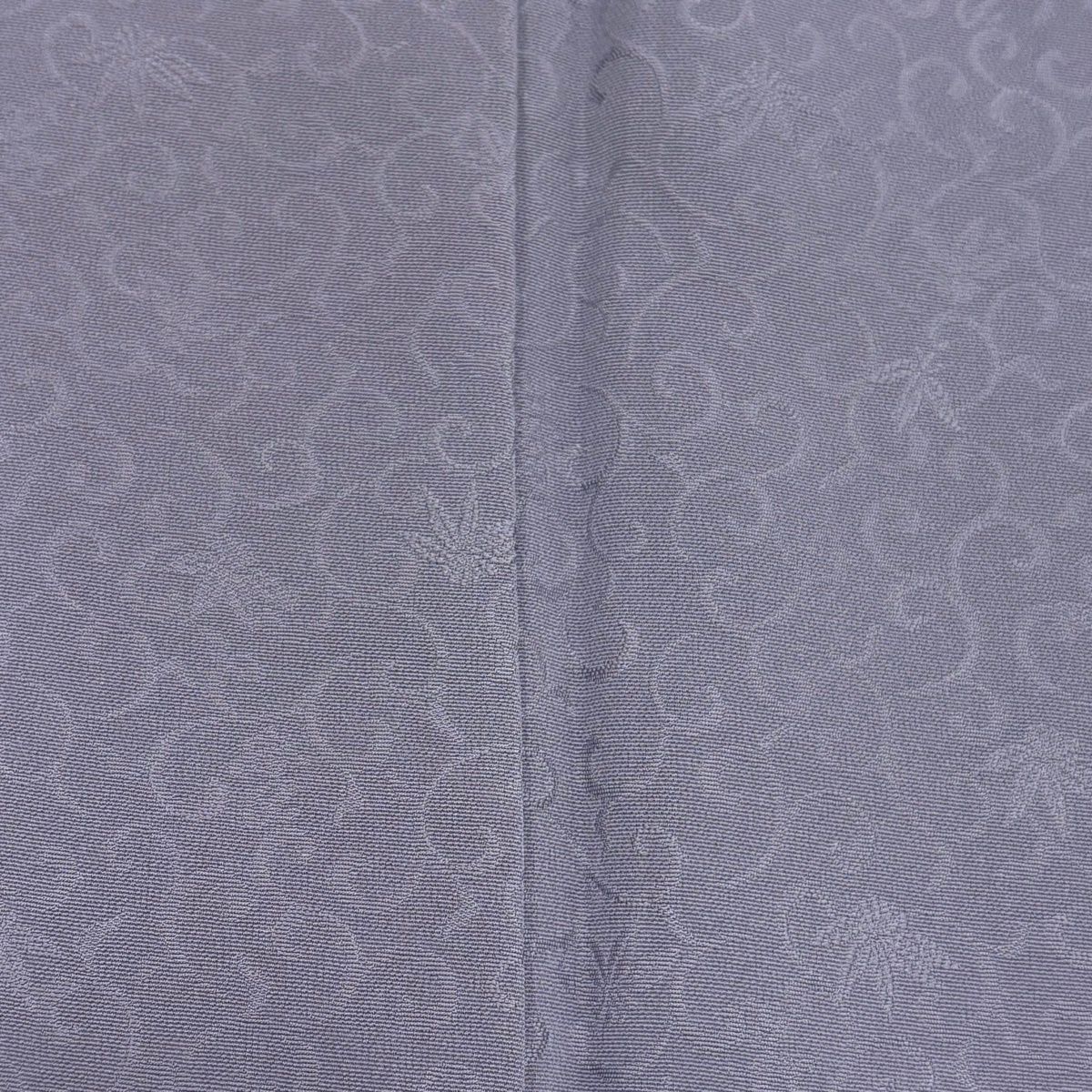 美品】 色無地 身丈150cm 裄丈63cm S 袷 花井幸子 落款 地紋 灰紫 正絹