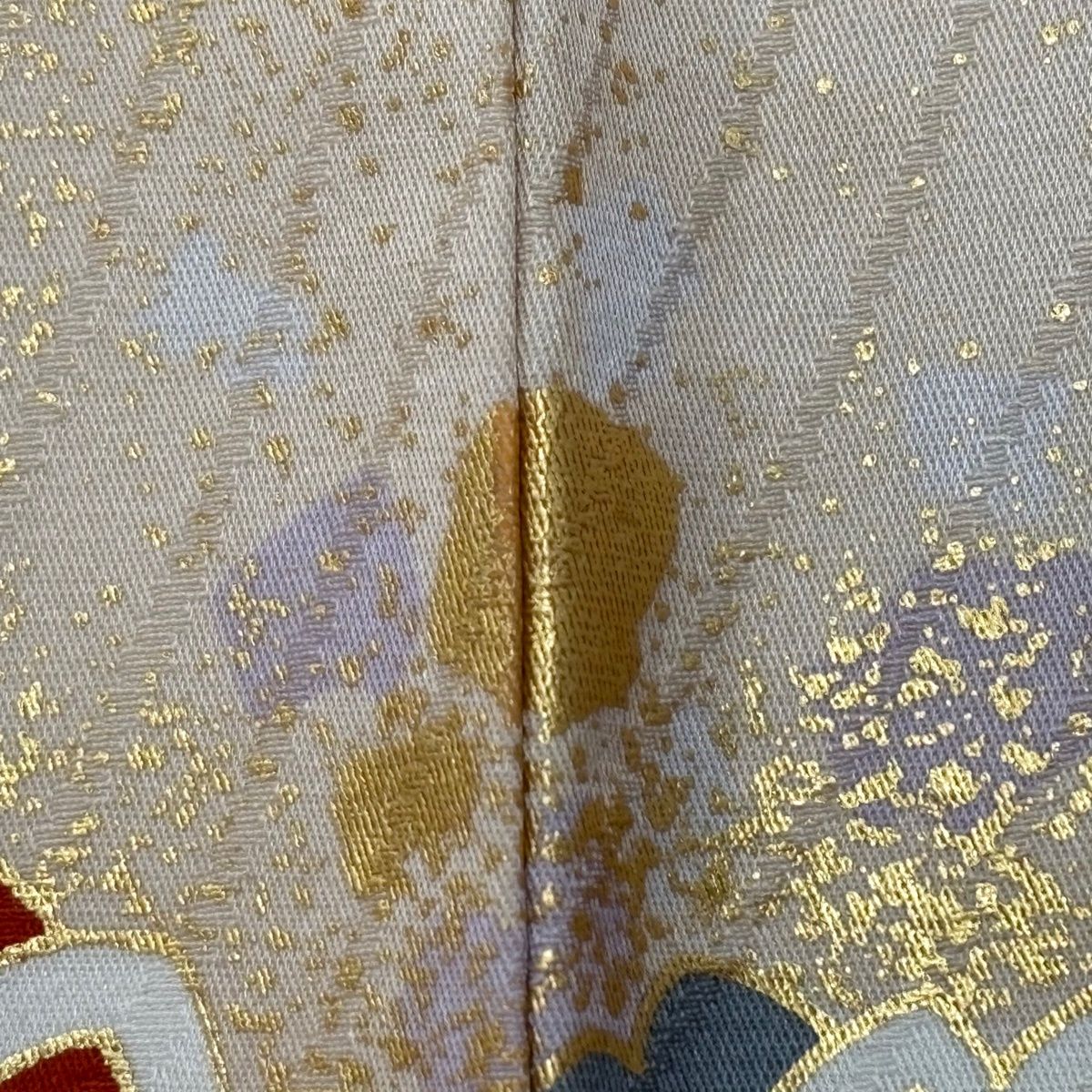  振袖 身丈158 cm 裄丈65.5 M 袷 枝垂れ桜 雲文 金銀彩 染め分け 薄黄土色 正絹 秀品 振袖 着物