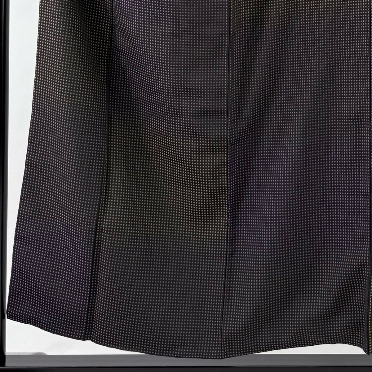 小紋 身丈154 cm 裄丈64 M 袷 段縞 幾何学 灰紫 正絹 秀品