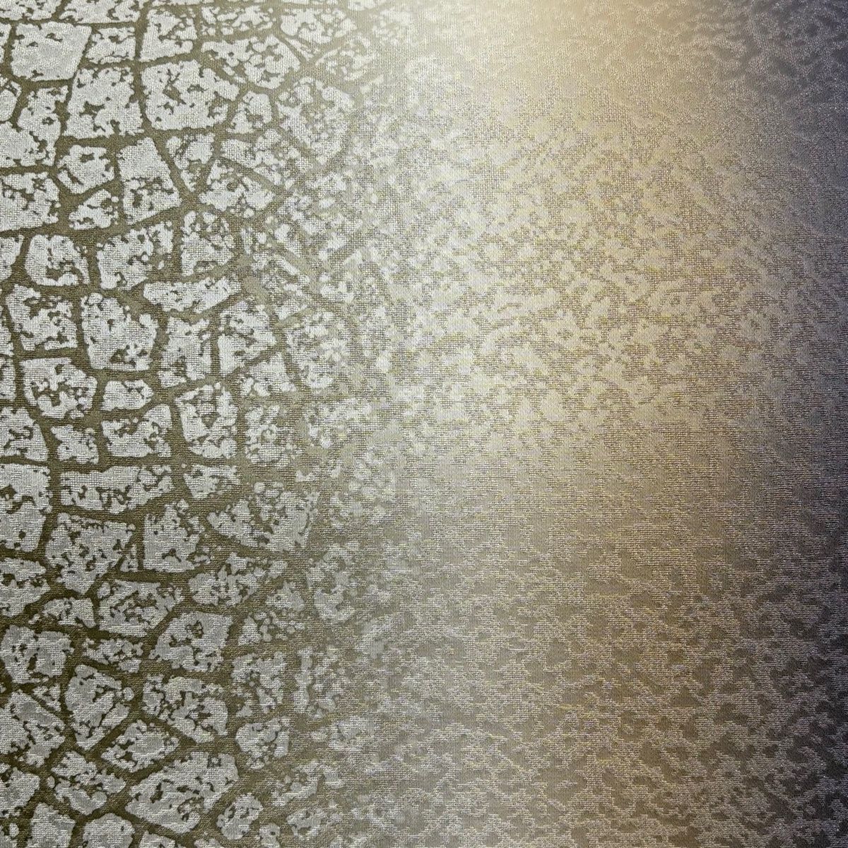 袋帯 秀品 幾何学 ぼかし柄 銀糸 クリーム 全通 正絹