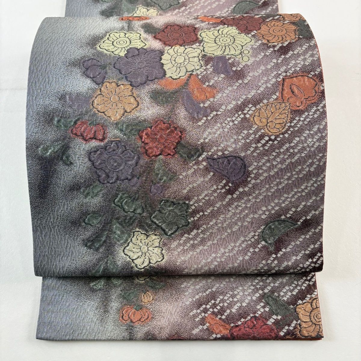 美品】 袋帯 秀品 辻が花 箔 灰紫 六通 正絹 【中古】 - メルカリ