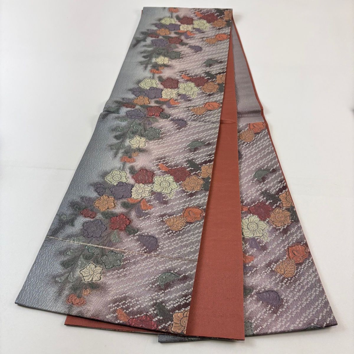 美品】 袋帯 秀品 辻が花 箔 灰紫 六通 正絹 【中古】 - メルカリ