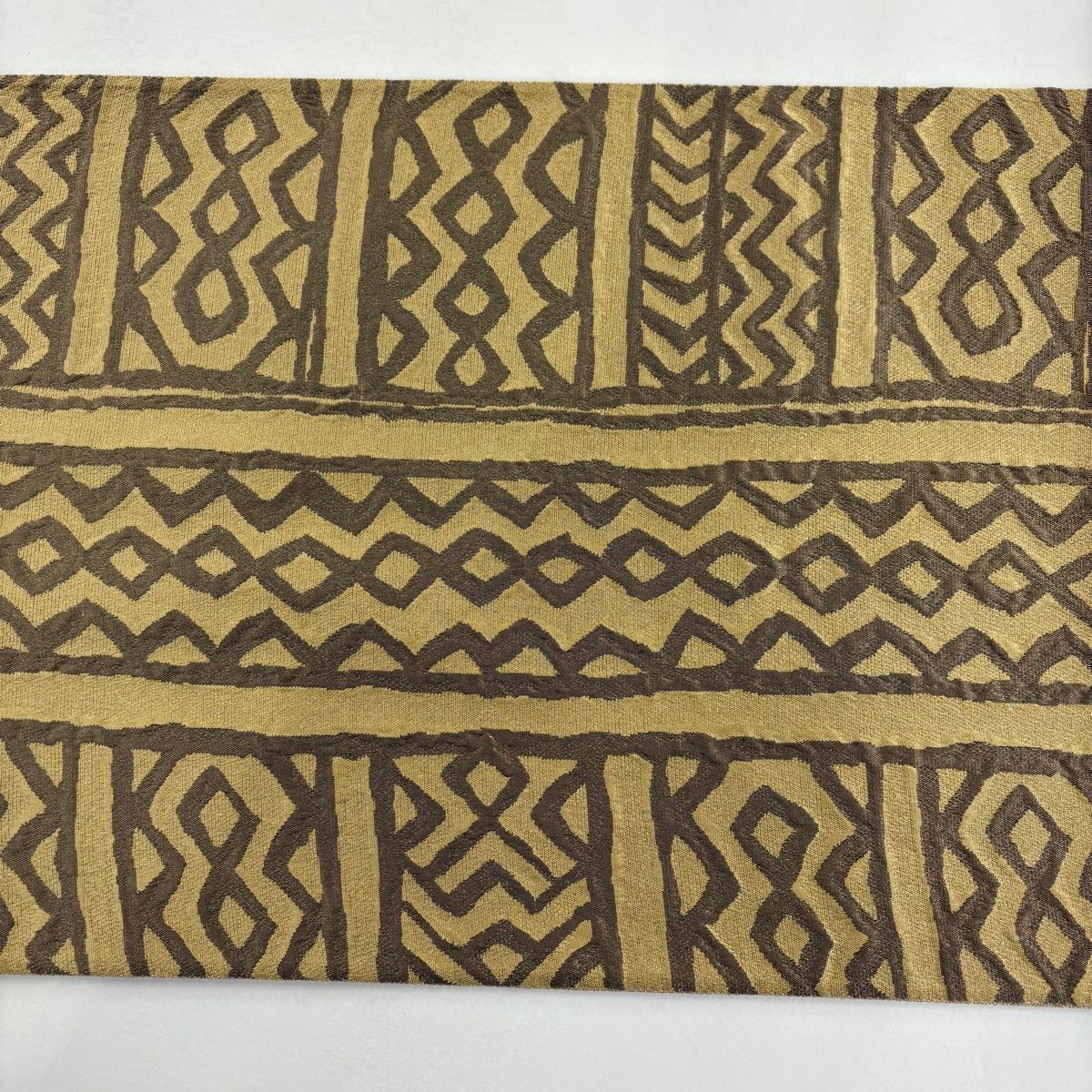  袋帯 秀品 幾何学 金糸 ベージュ 六通 正絹 袋帯 帯