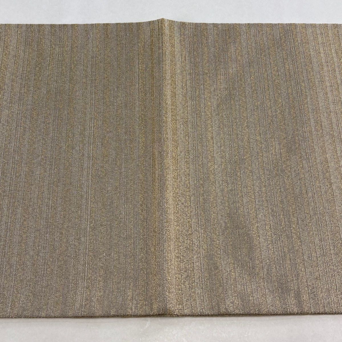  袋帯 秀品 縞 金糸 灰紫 お太鼓柄 正絹 袋帯 帯
