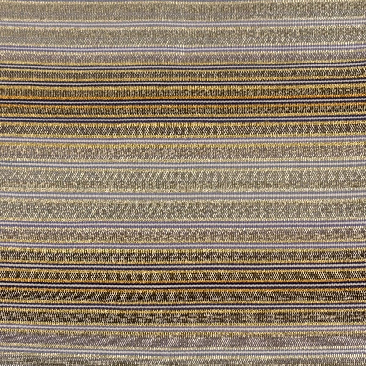 袋帯 秀品 縞 金糸 灰紫 お太鼓柄 正絹