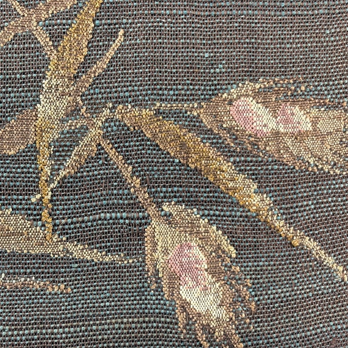 名古屋帯 優品 夏帯 八寸名古屋帯 松葉仕立て トンネル仕立て 草花 焦