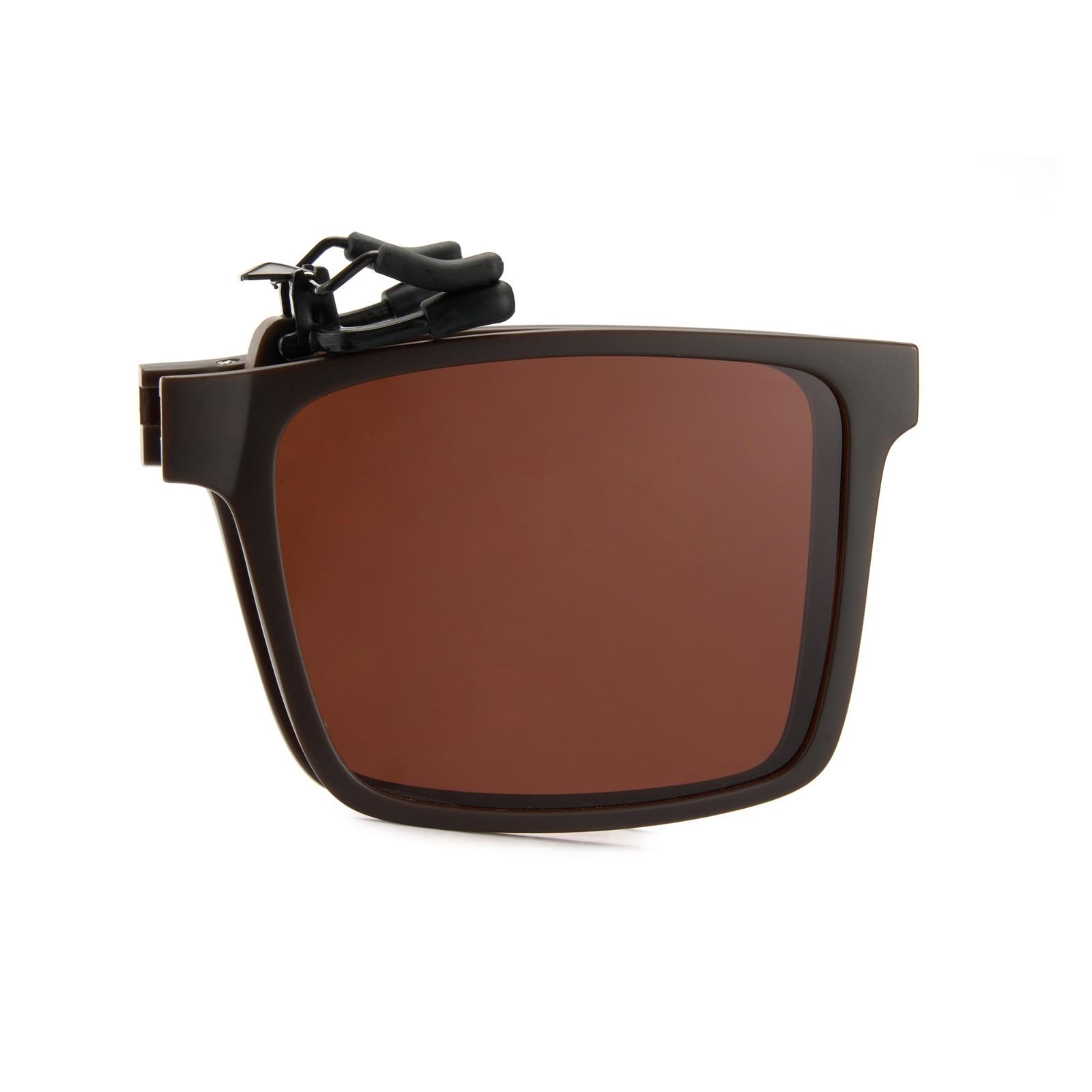 【新着商品】軽量設計 紫外線対策 跳ね上げ おしゃれ 偏光レンズ 男女兼用 折り畳める (1600W49 クリップオンサングラス ブラウン) [Cyxus]