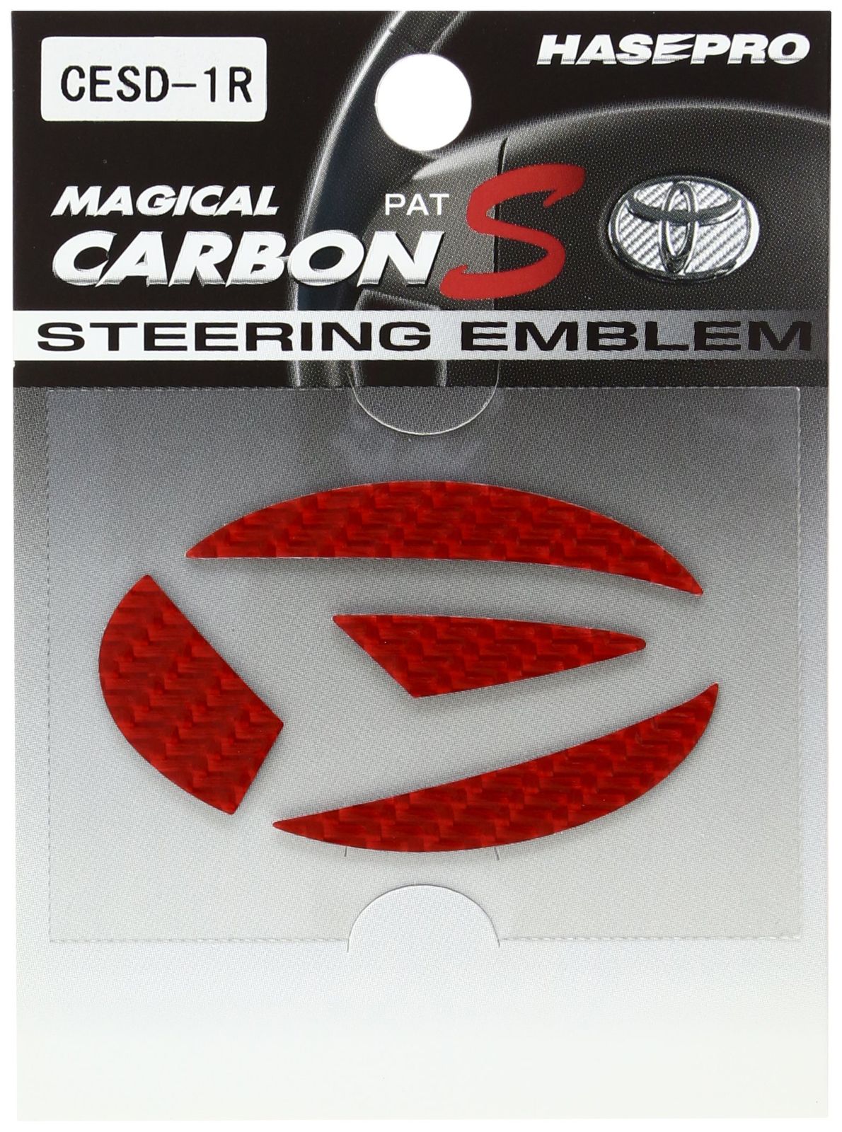 HASEPRO ハセ プロ マジカルカーボン ステアリングエンブレム レッド ダイハツ ソニカ タントカスタム ムーヴカスタム CESD 1 R