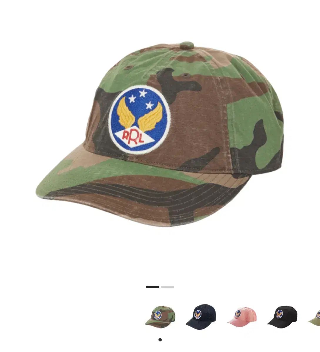 【新品・未使用】RRL・カモフラ柄ウイングロゴエンブレム ベースボールキャップ 新品・未使用】RRL・カモフラ柄ウイングロゴエンブレム ベースボール